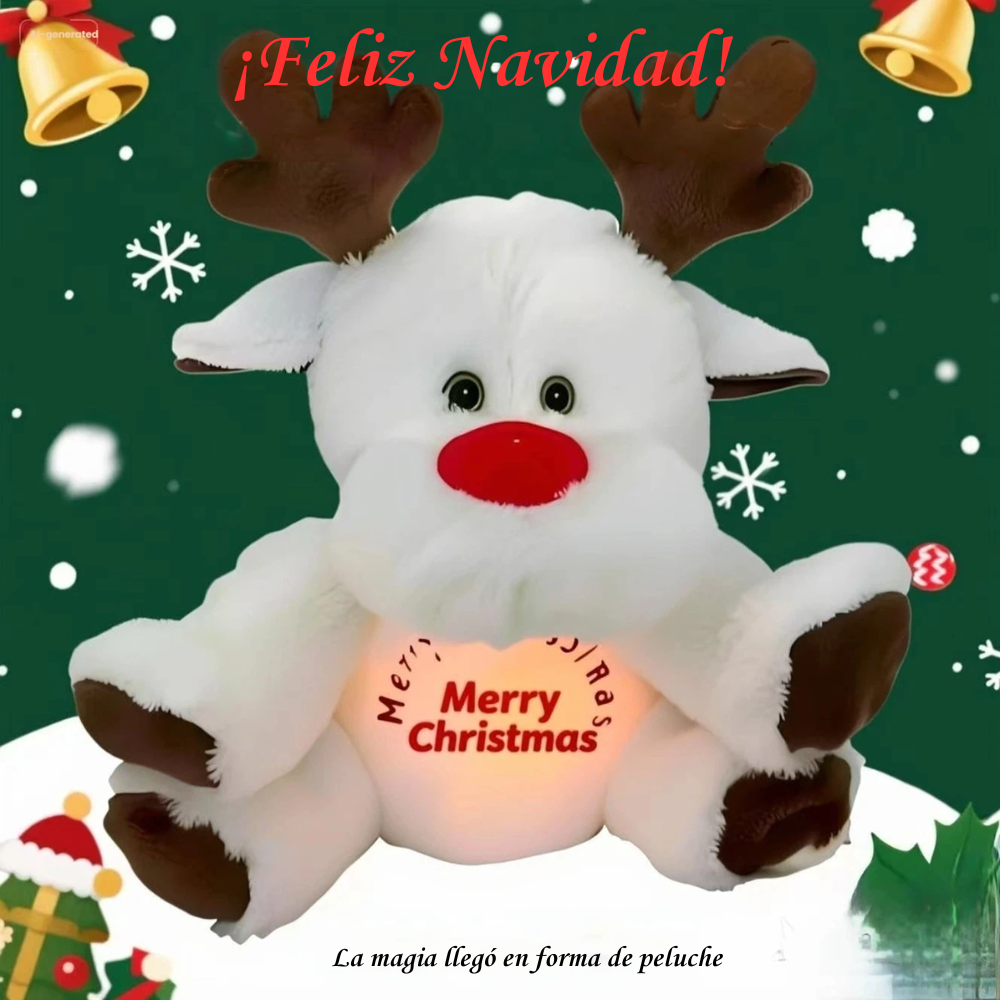 Reno Mágico Navideño – Peluche que Respira y Brilla