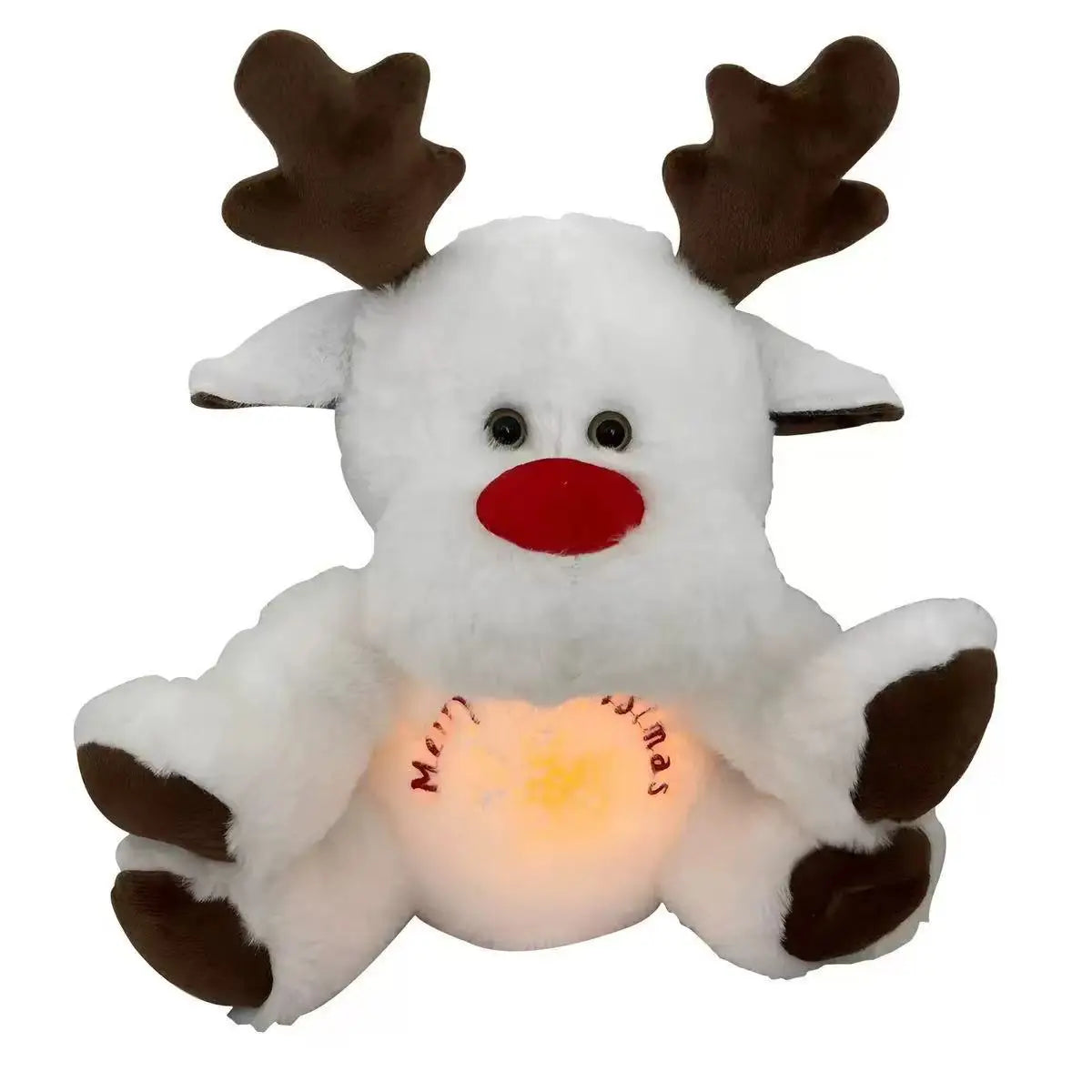 Christmas Deer Will Breathe, Shine, Music Fill Baby Plush Toys, Light Sound, Sensory Comfort for Newborns, Baby Cute Gift