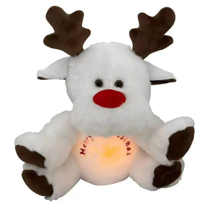 Christmas Deer Will Breathe, Shine, Music Fill Baby Plush Toys, Light Sound, Sensory Comfort for Newborns, Baby Cute Gift
