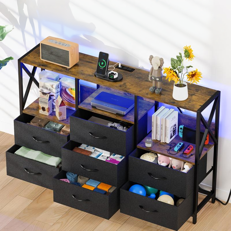 LumiDresser™ — Cómoda Moderna con Iluminación LED y Conectividad Integrada